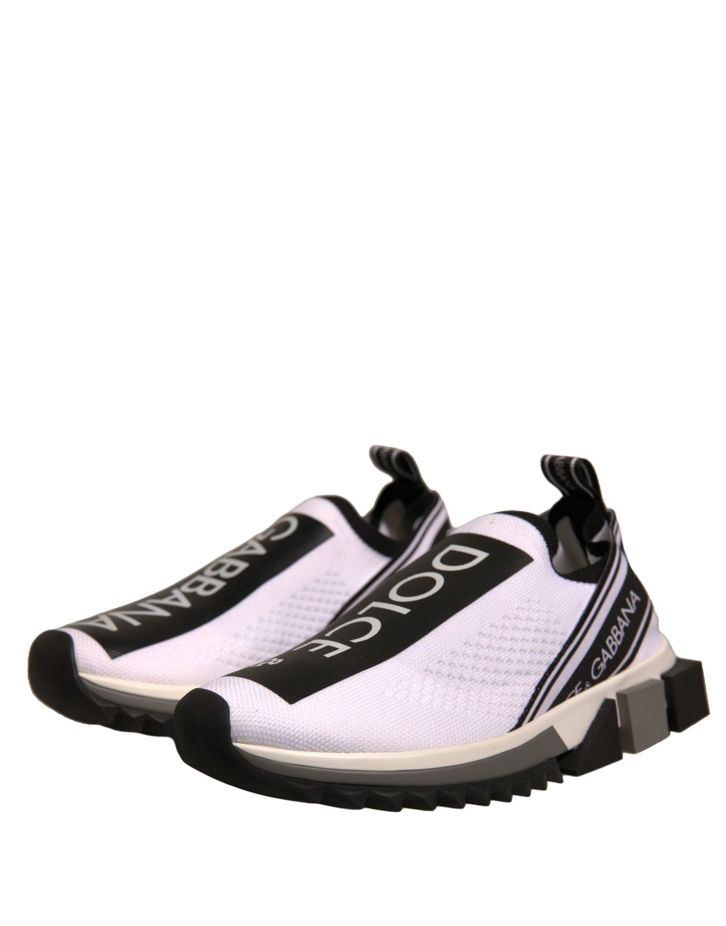 Dolce & Gabbana White Black Slip On Sorrento Sneakers Women's Shoes (Pre-Owned)
