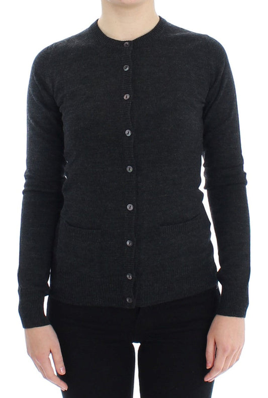 Dolce & Gabbana Gray Wool Button Cardigan Women's Sweater