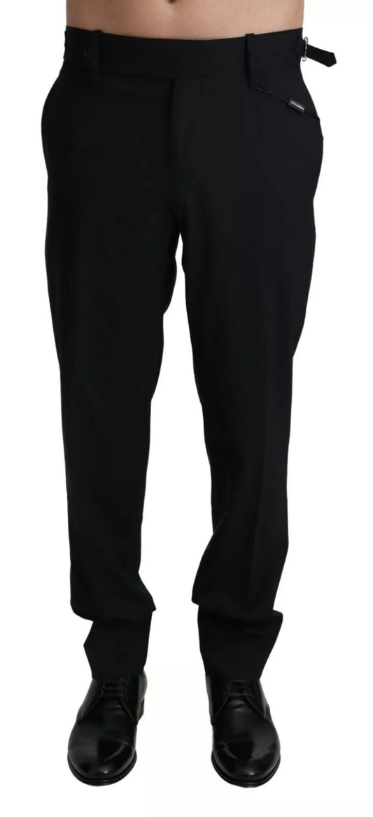 Dolce & Gabbana Black Wool Stretch Dress Trouser Men's Pants