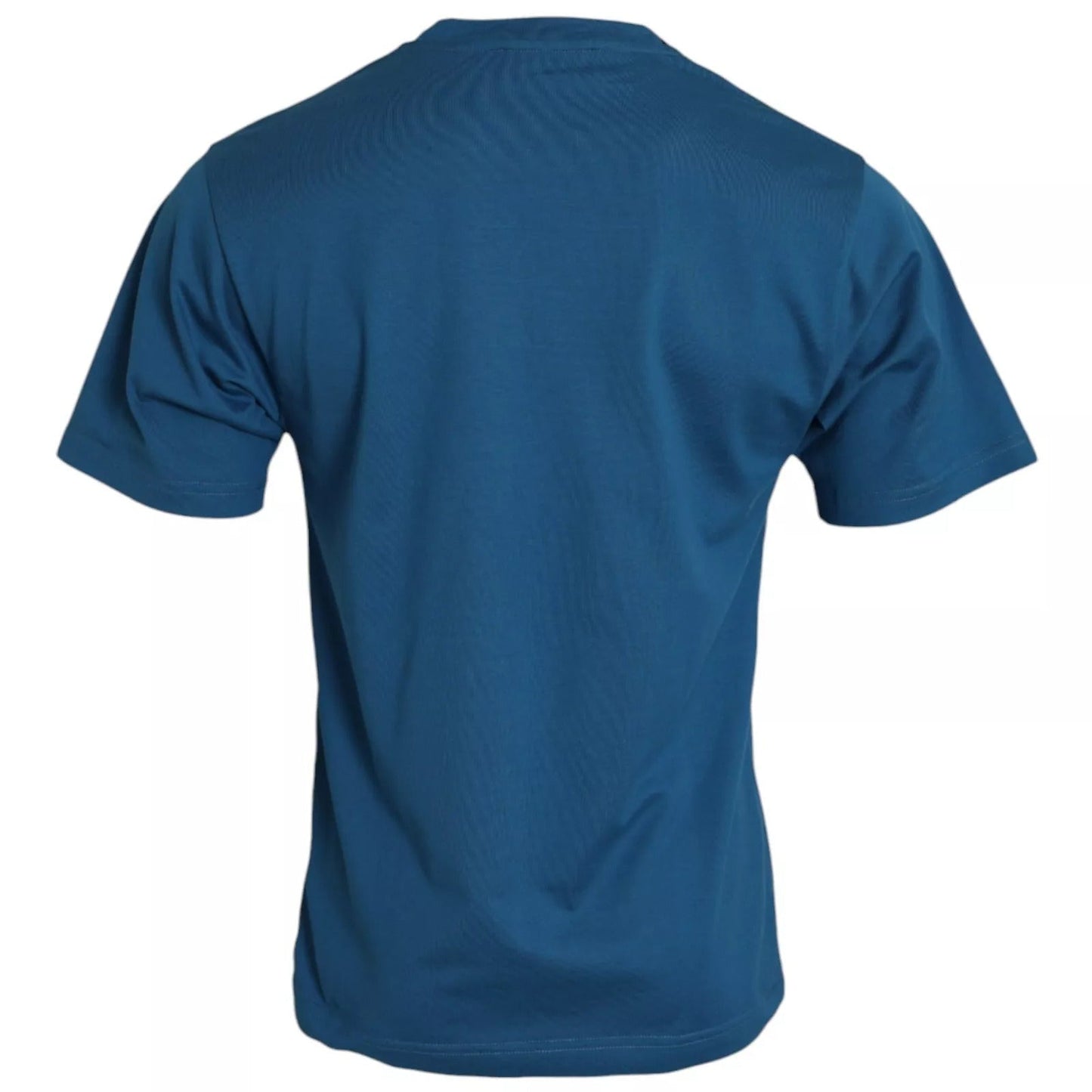 Dolce & Gabbana Blue Logo Cotton Round Neck Short Sleeves Men's T-shirt (Pre-Owned)