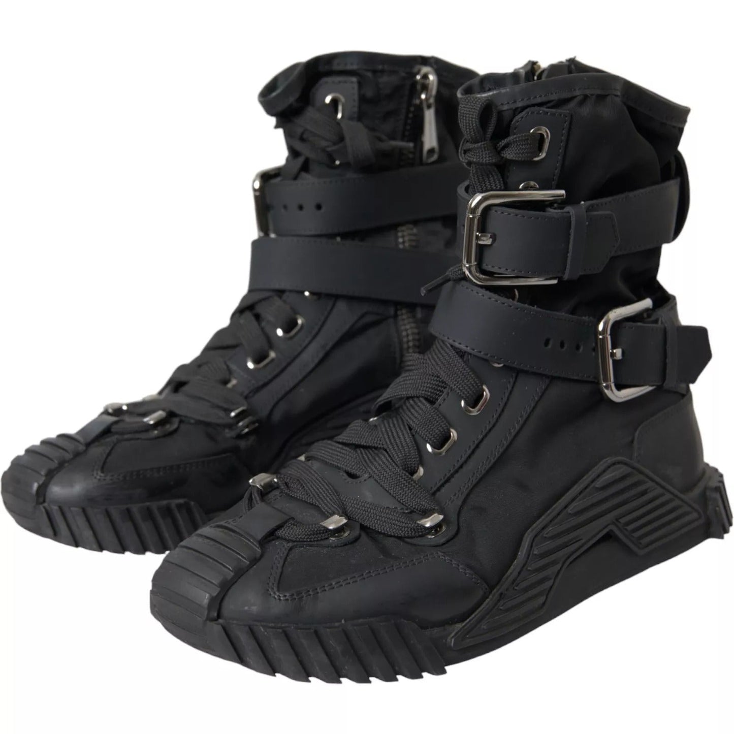 Dolce & Gabbana Black Nylon NS1 High Top Sneakers Women's Shoes (Pre-Owned)