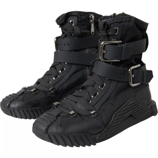 Dolce & Gabbana Black Nylon NS1 High Top Sneakers Women's Shoes (Pre-Owned)