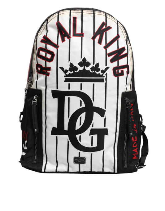 Dolce & Gabbana Black White Vulcano Royal King Print Men Backpack Men's Bag (Pre-Owned)