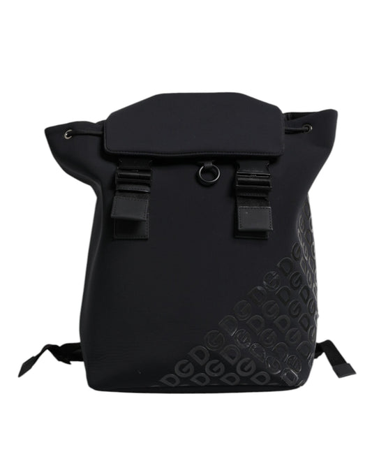 Dolce & Gabbana Black Neoprene Nylon DG Logo School Backpack Men's Bag (Pre-Owned)