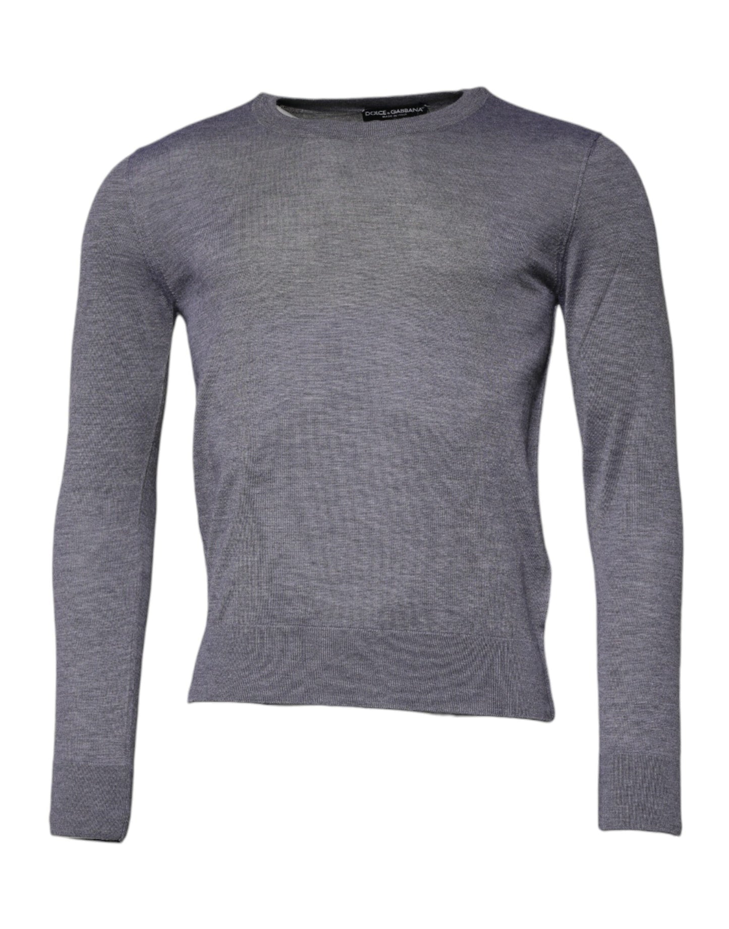 Dolce & Gabbana Gray Cashmere Crew Neck Pullover Men's Sweater (Pre-Owned)