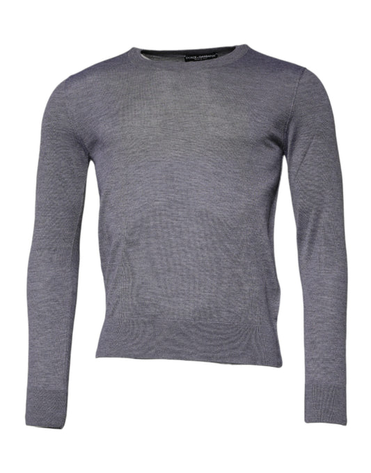 Dolce & Gabbana Gray Cashmere Crew Neck Pullover Men's Sweater (Pre-Owned)