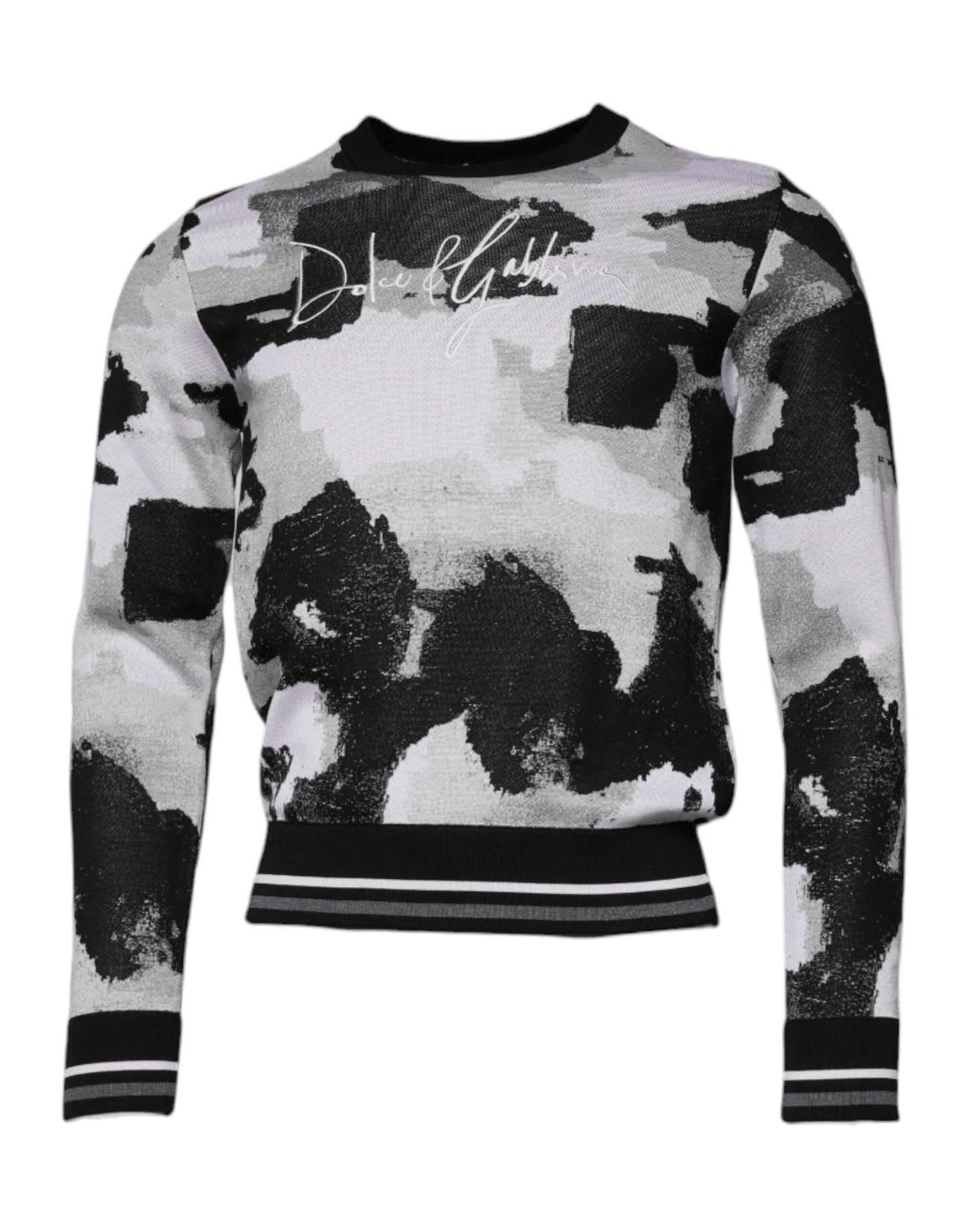 Dolce & Gabbana Multicolor Camouflage Crew Neck Men Pullover Men's Sweater