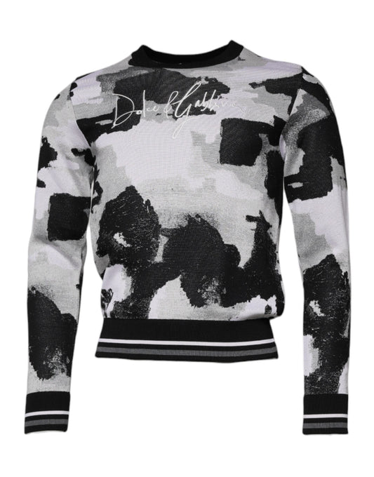 Dolce & Gabbana Multicolor Camouflage Crew Neck Men Pullover Men's Sweater