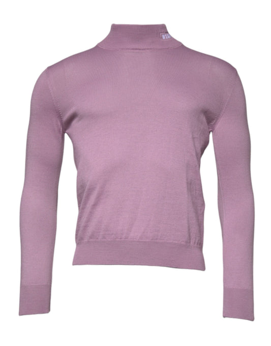 MSGM Purple Wool Knit Turtle Neck Long Sleeve Pullover Men's Sweater (Pre-Owned)