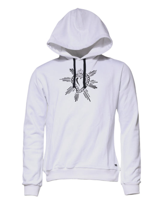 Dolce & Gabbana White Sacred Heart Hooded Sweatshirt Men's Sweater (Pre-Owned)