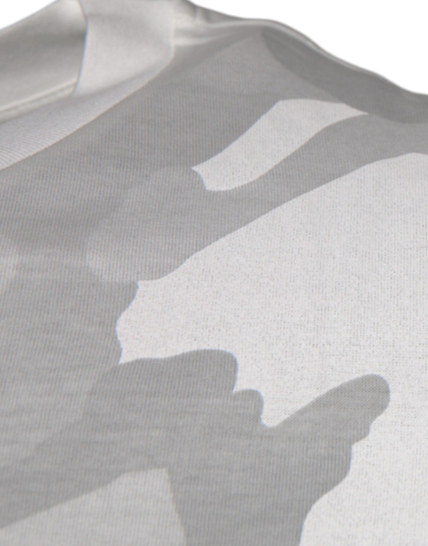 Dolce & Gabbana White Gray Camouflage Cotton Crew Neck Men's T-shirt