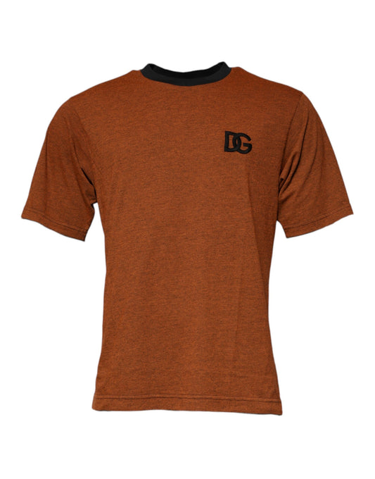 Dolce & Gabbana Brown DG Logo Polyester Crew Neck Men's T-shirt