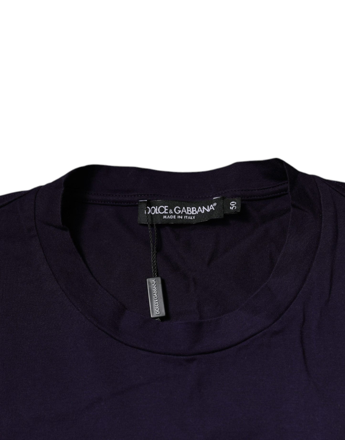 Dolce & Gabbana Purple DG Logo Cotton Crew Neck Men's T-shirt