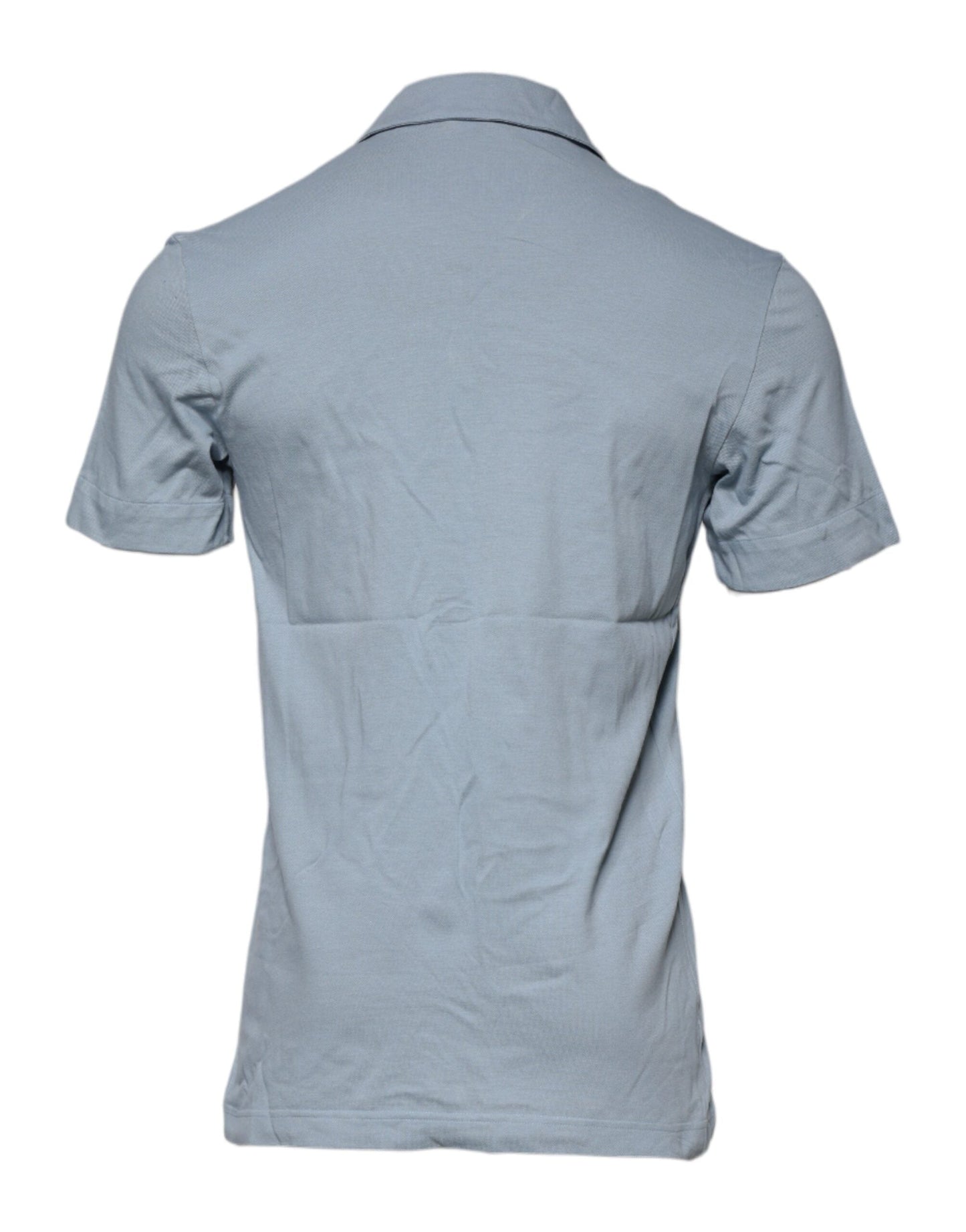 Dolce & Gabbana Blue Cotton Button Down Casual Men Polo Men's Shirt (Pre-Owned)