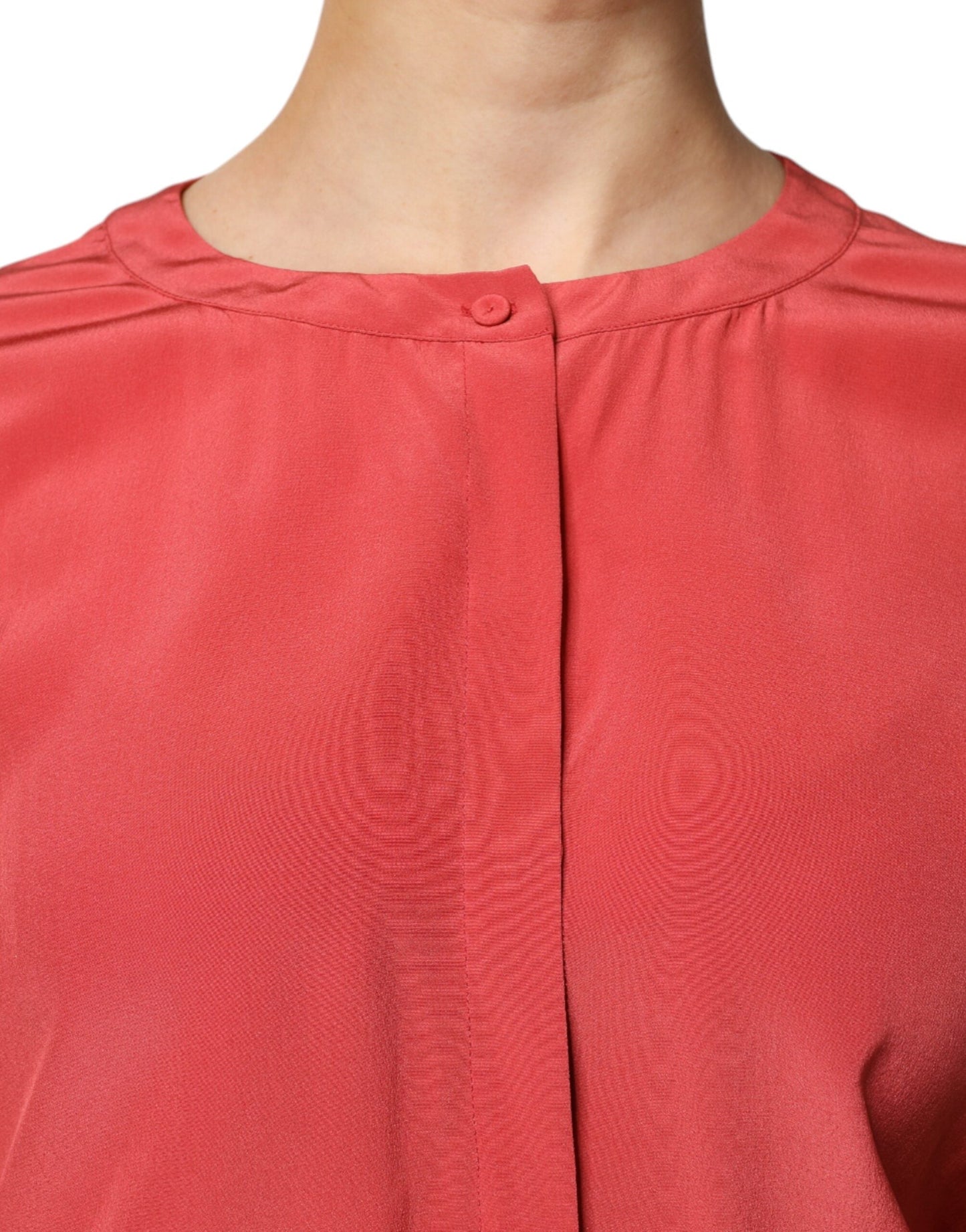 Peserico Red Long Sleeves Pencil Cut Drawstring Waist Women's Dress (Pre-Owned)