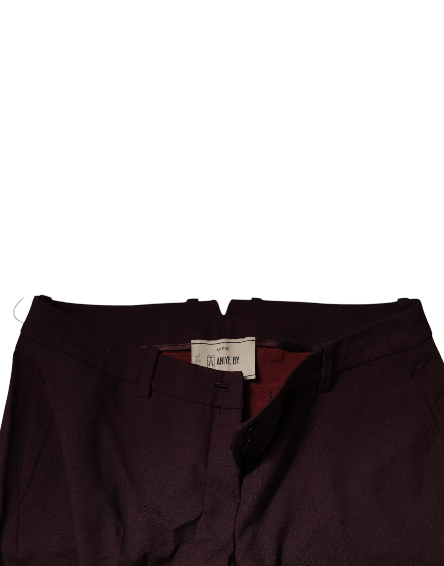 Aniye By Maroon Mid Waist Tapered Skinny Dress Women's Pants (Pre-Owned)