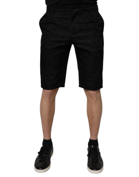 Dolce & Gabbana Black Cotton Casual Mid Waist Chino Men's Shorts