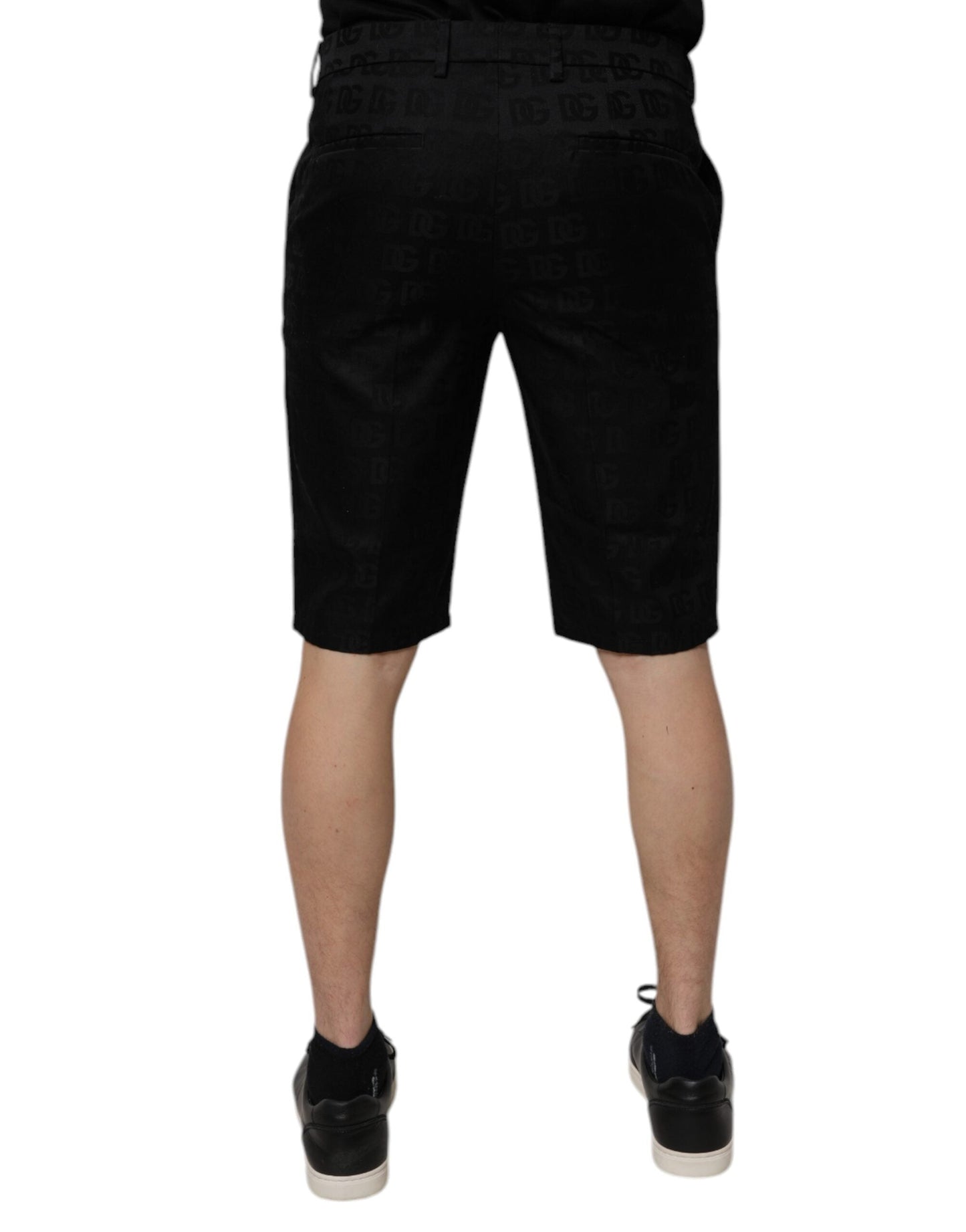 Dolce & Gabbana Black Cotton Casual Mid Waist Chino Men's Shorts
