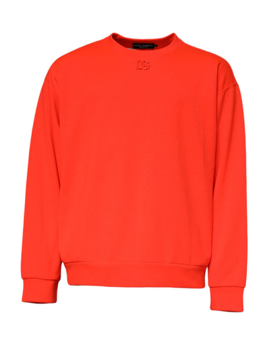 Dolce & Gabbana Red Logo Polyester Crew Neck Sweatshirt Men's Sweater (Pre-Owned)