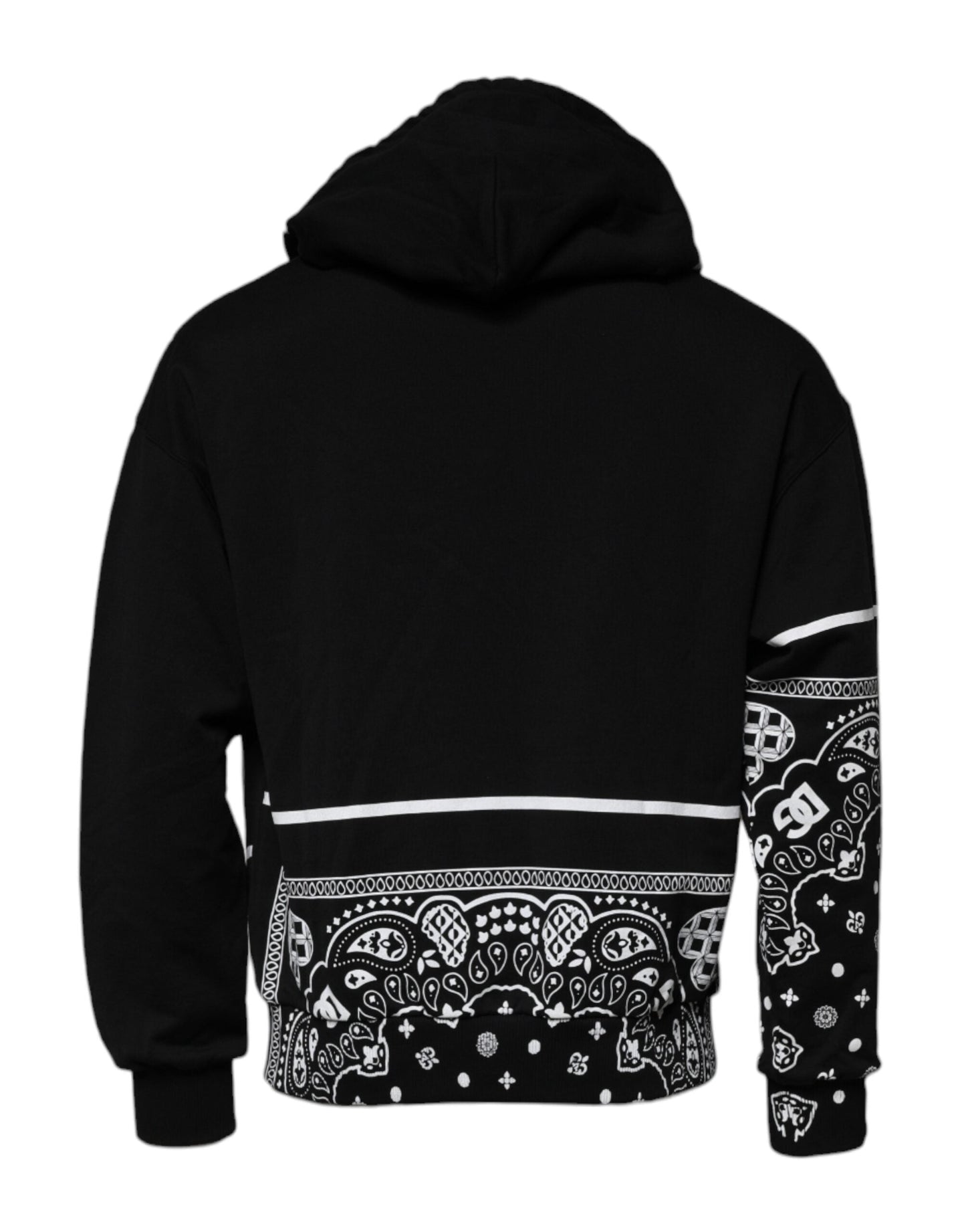 Dolce & Gabbana Black Bandana Hooded Men Sweatshirt Men's Sweater (Pre-Owned)