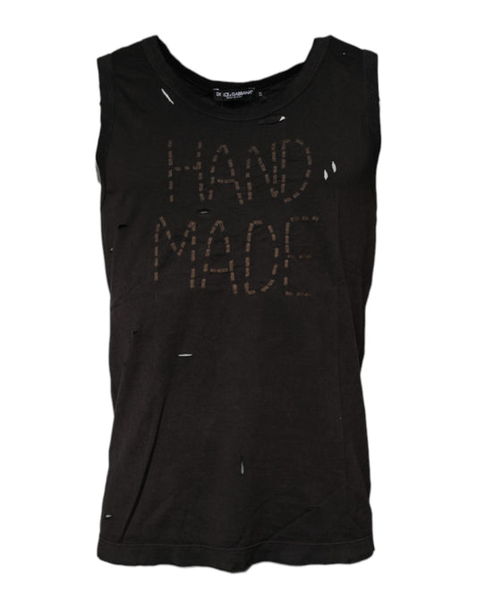 Dolce & Gabbana Black Sleeveless Round Neck Tank Men's T-shirt