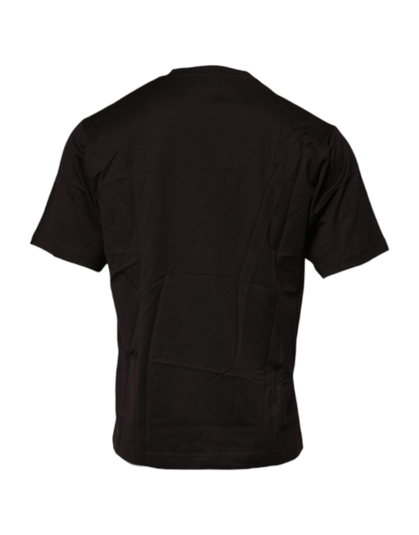 Dolce & Gabbana Dark Brown Logo Cotton Crew Neck Men's T-shirt