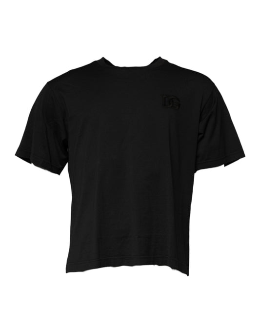Dolce & Gabbana Black DG Logo Cotton Crew Neck Men's T-shirt