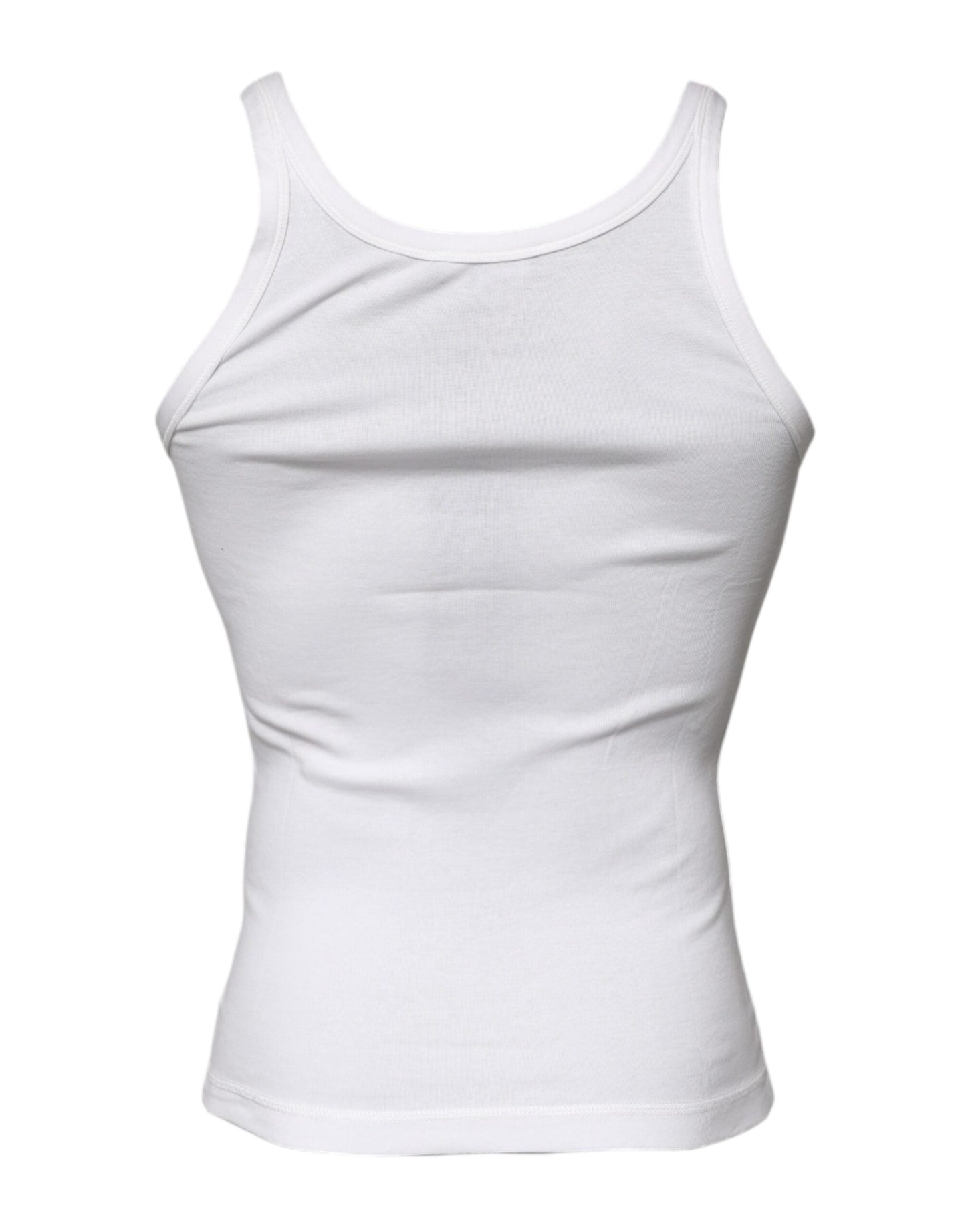 Dolce & Gabbana Ivory Cotton Sleeveless Round Neck Tank Men's T-shirt
