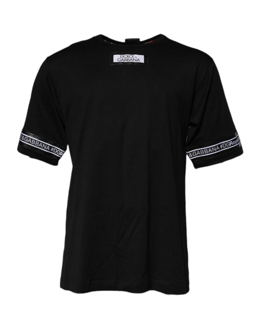 Dolce & Gabbana Black #DGMILLENNIALS Cotton Crew Neck Men's T-shirt