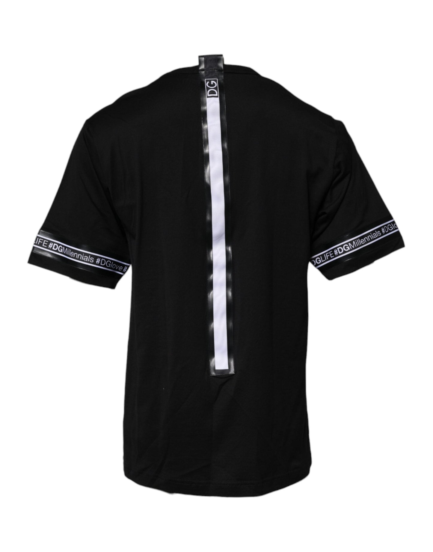 Dolce & Gabbana Black #DGMILLENNIALS Cotton Crew Neck Men's T-shirt
