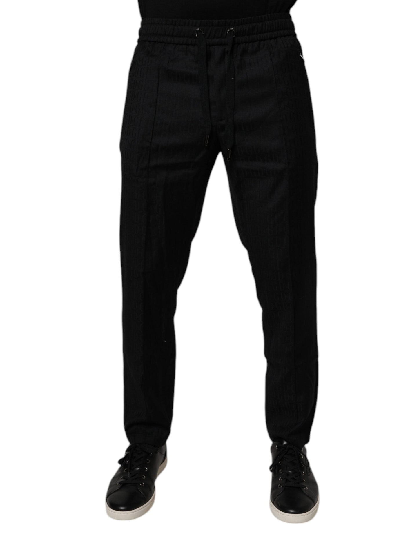 Dolce & Gabbana Black Wool Jogger Jogging Men's Pants