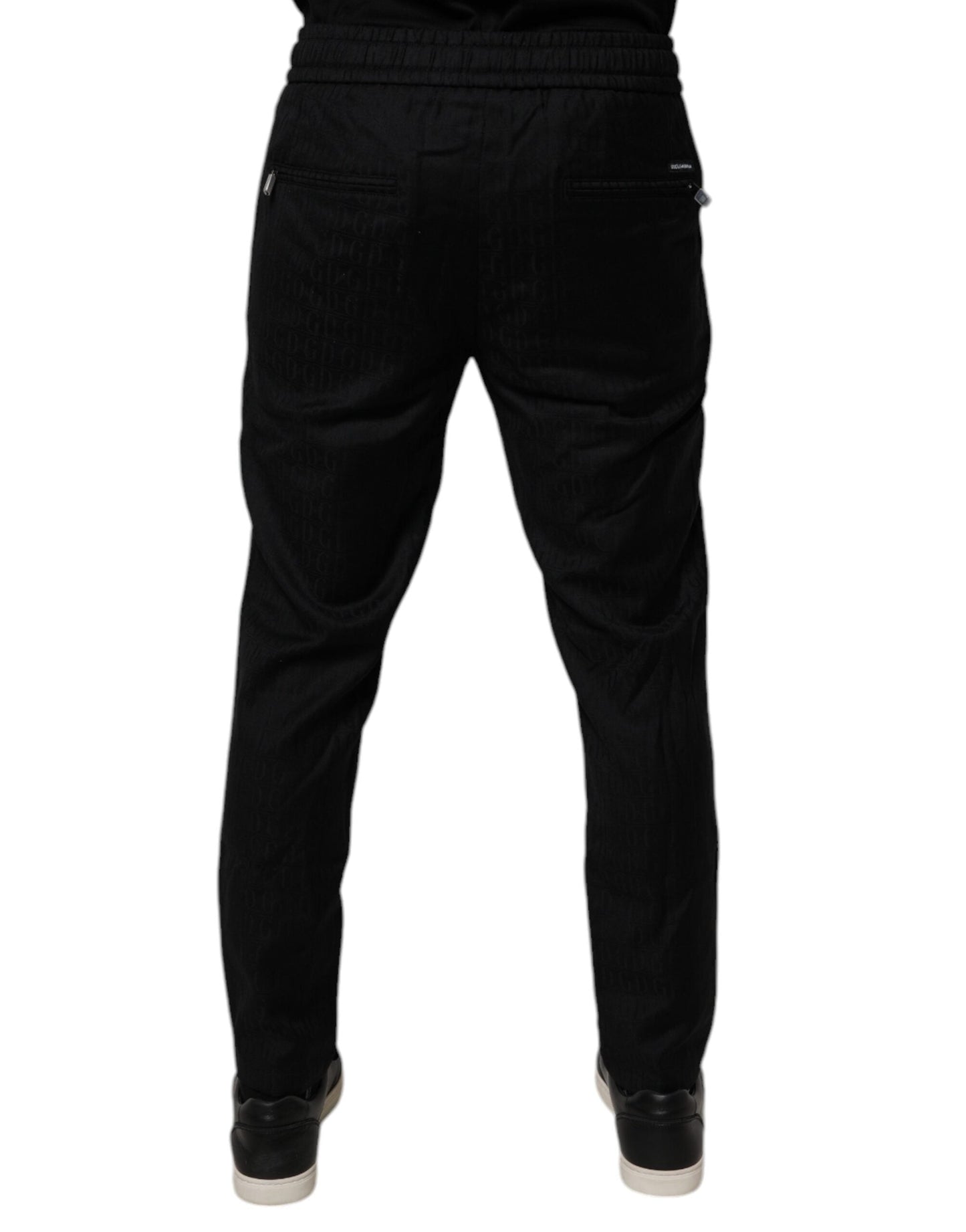 Dolce & Gabbana Black Wool Jogger Jogging Men's Pants