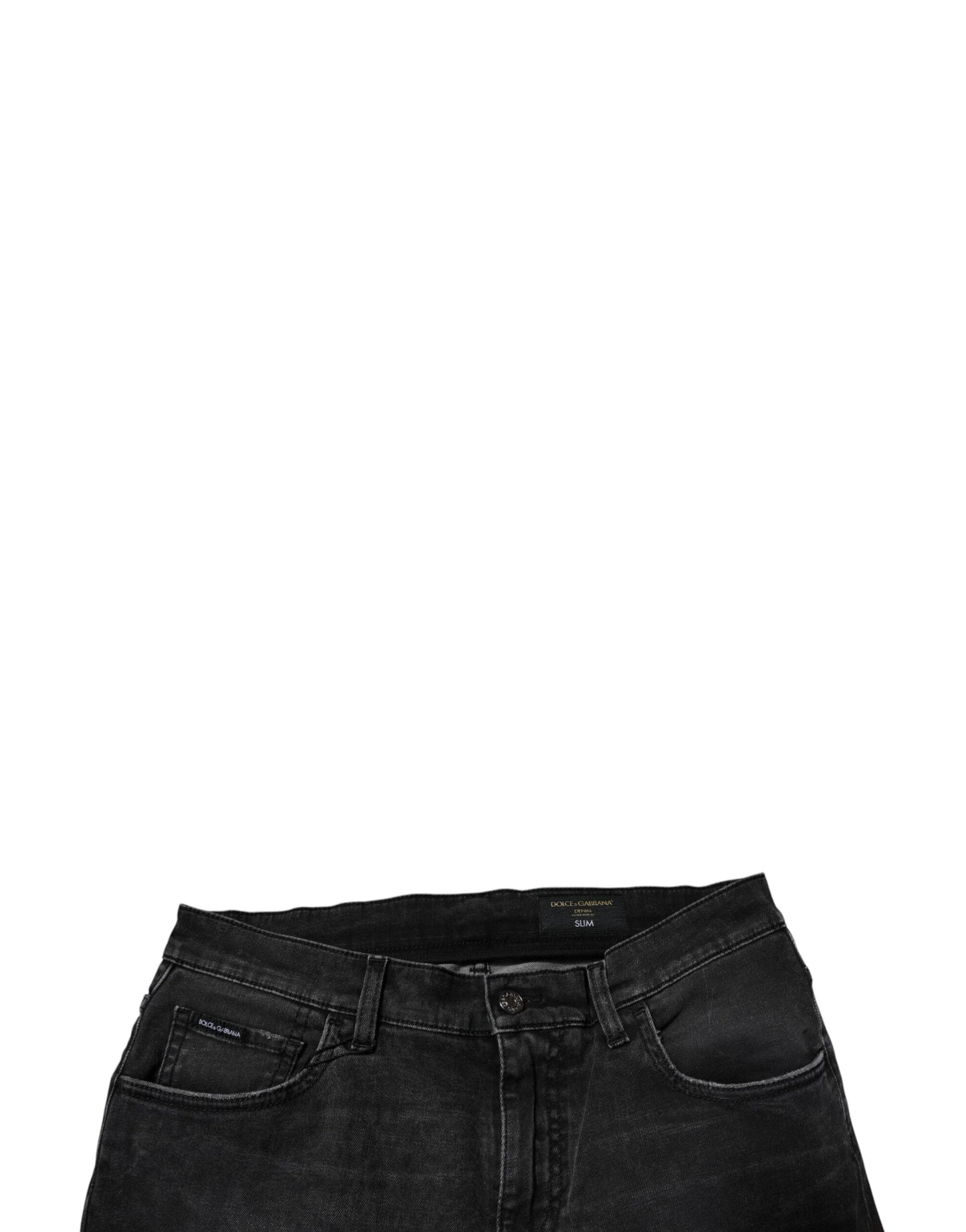 Dolce & Gabbana Black Cotton Stretch Skinny Men Denim Men's Jeans