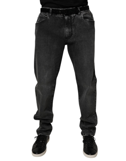 Dolce & Gabbana Black Cotton Stretch Skinny Men Denim Men's Jeans