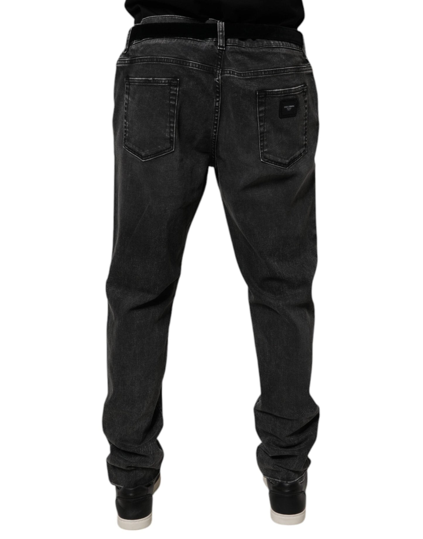 Dolce & Gabbana Black Cotton Stretch Skinny Men Denim Men's Jeans