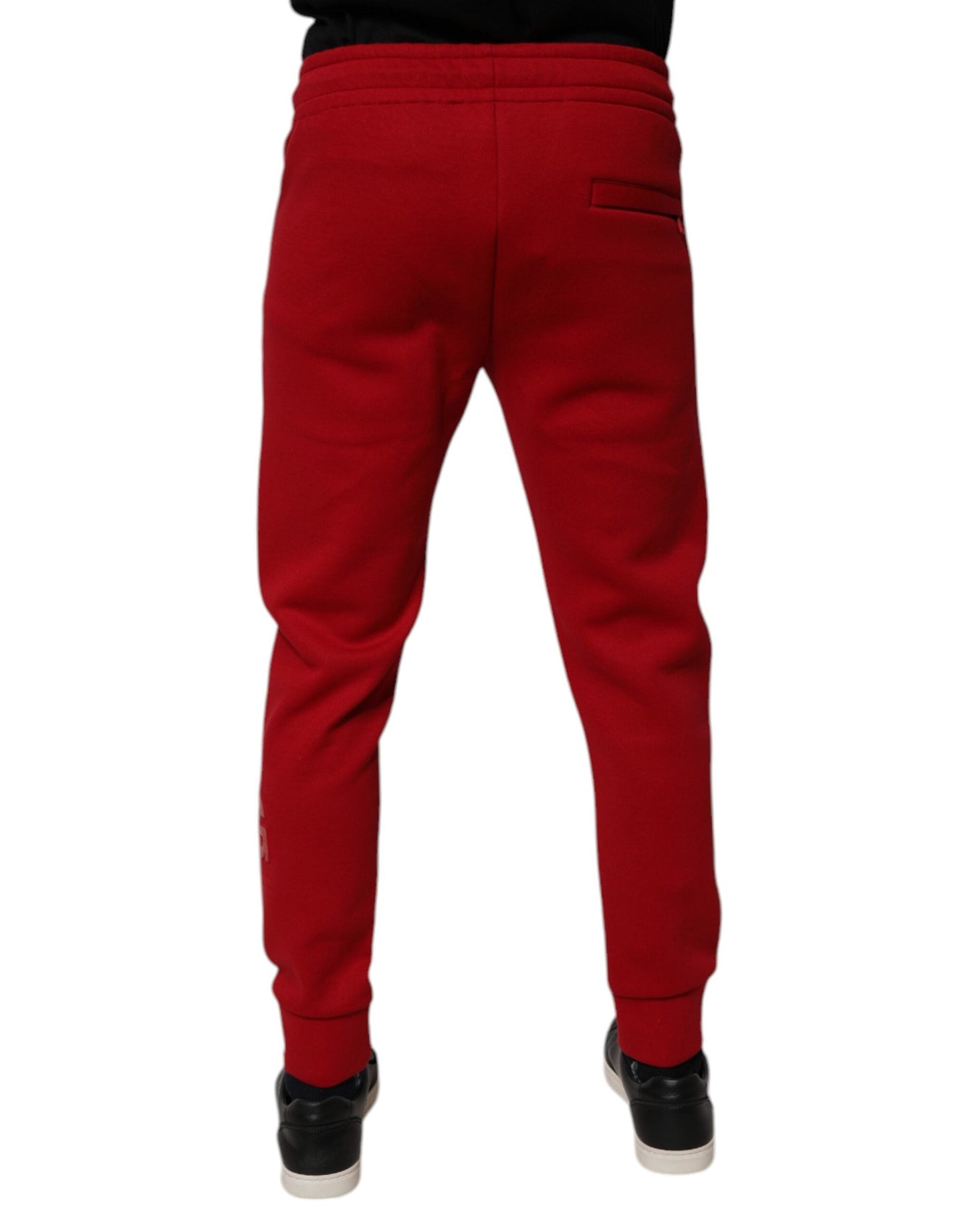 Dolce & Gabbana Red Cotton Jogger Jogging Men's Pants