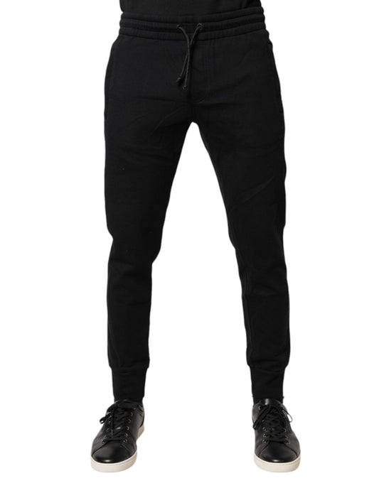 Dolce & Gabbana Black Cotton Jogger Jogging Men's Pants (Pre-Owned)