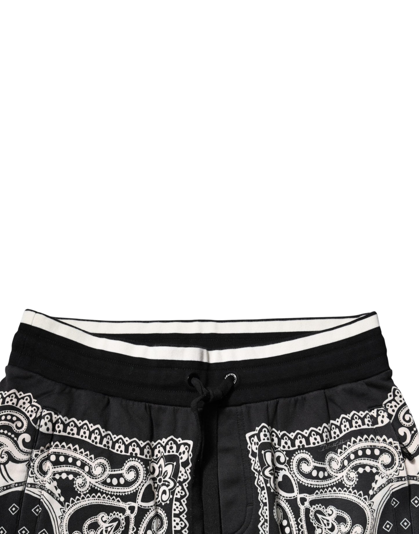 Dolce & Gabbana Black Bandana Cotton Jogger Men's Pants