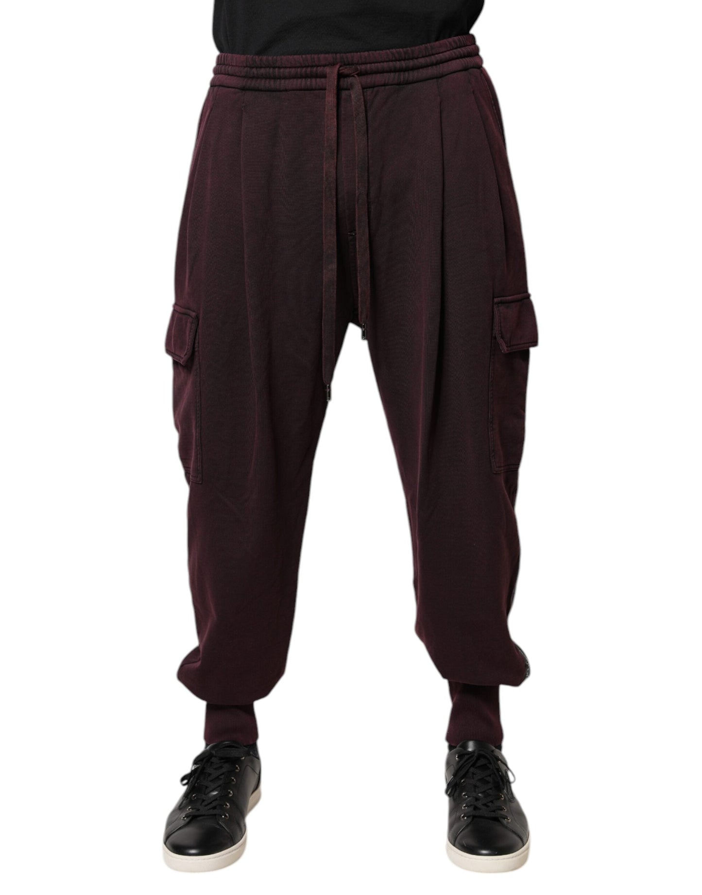 Dolce & Gabbana Dark Violet Cotton Cargo Jogger Men's Pants (Pre-Owned)