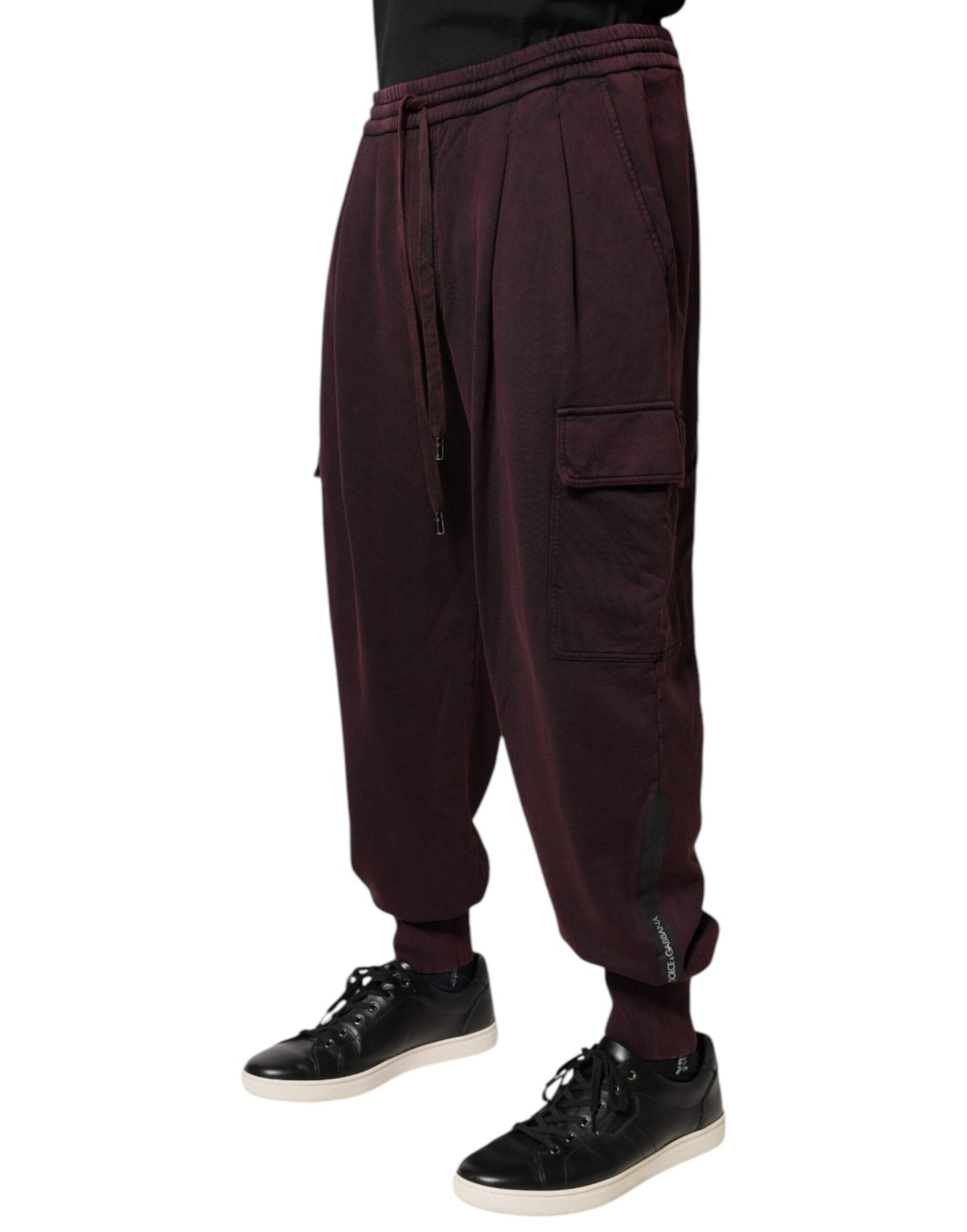 Dolce & Gabbana Dark Violet Cotton Cargo Jogger Men's Pants (Pre-Owned)