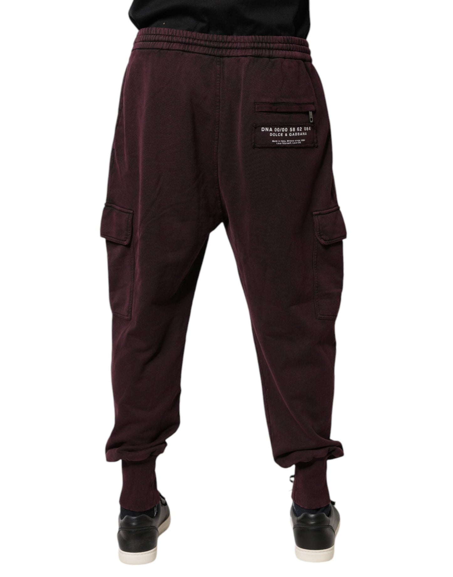 Dolce & Gabbana Dark Violet Cotton Cargo Jogger Men's Pants (Pre-Owned)