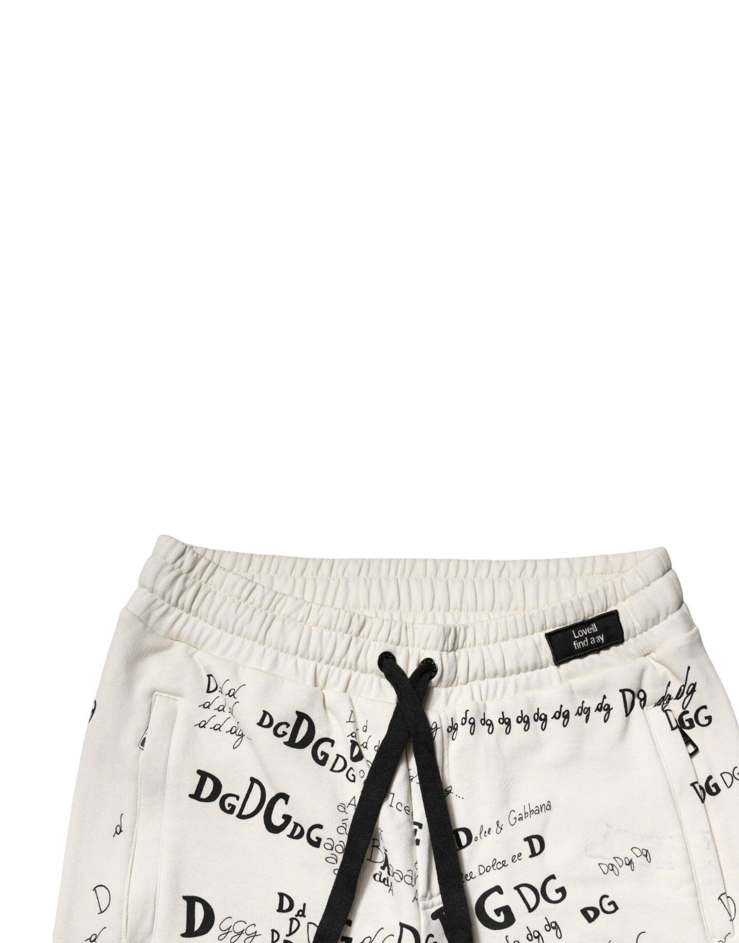 Dolce & Gabbana White Printed Cotton Jogger SweatMen's Men's Pants (Pre-Owned)
