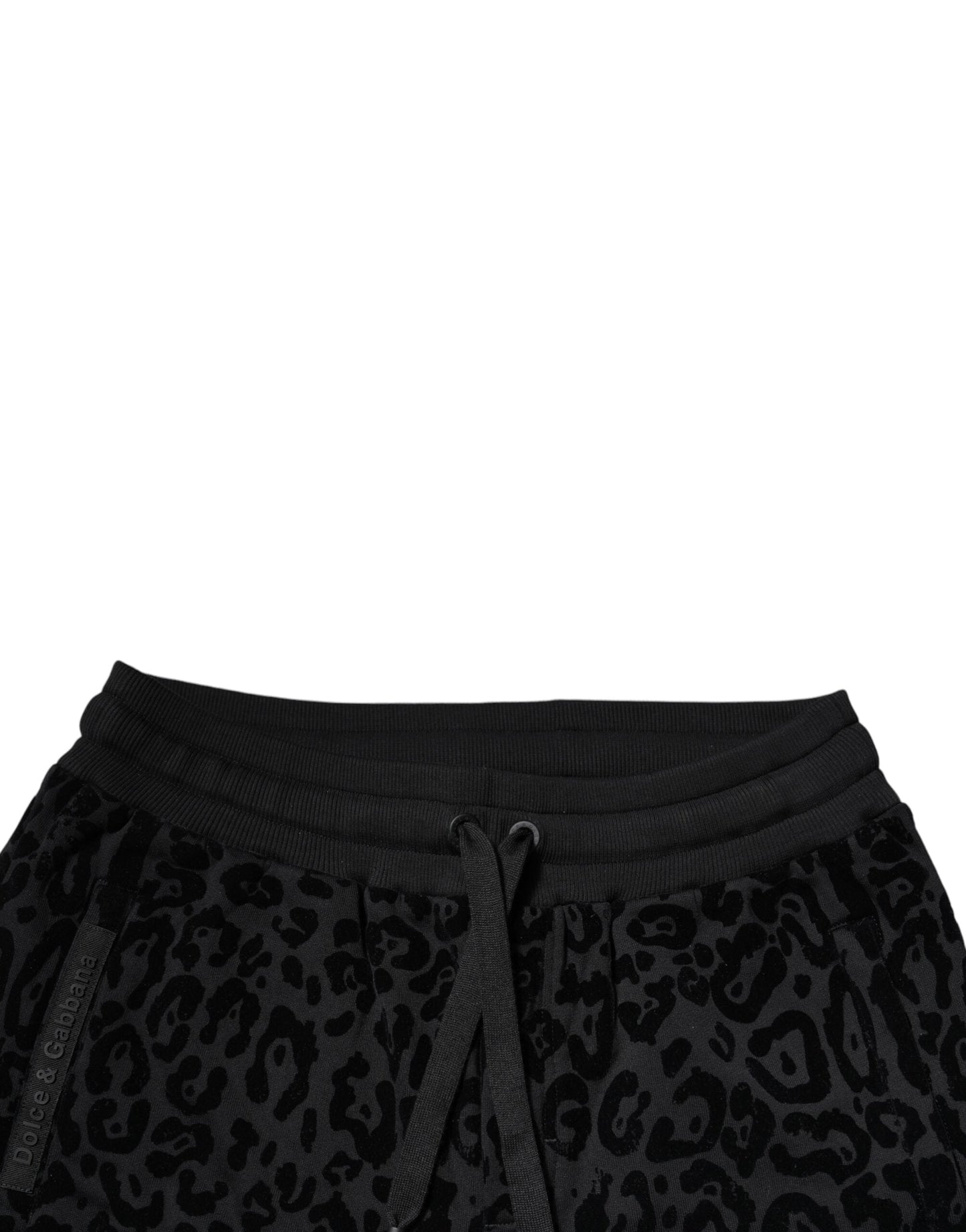 Dolce & Gabbana Black Leopard Cotton Jogger SweatMen's Men's Pants (Pre-Owned)