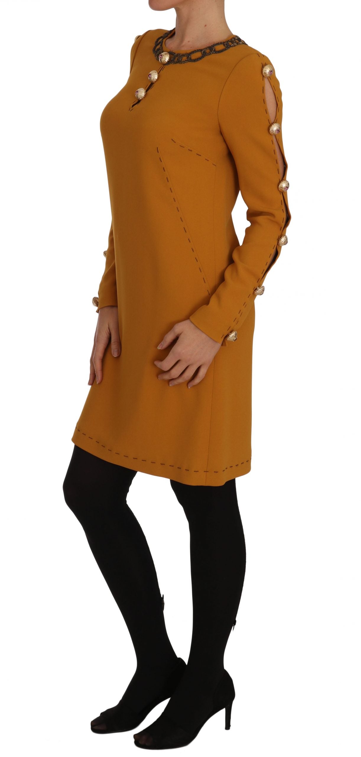 Dolce & Gabbana Brown Mini  Crystal Embellished Women's Dress