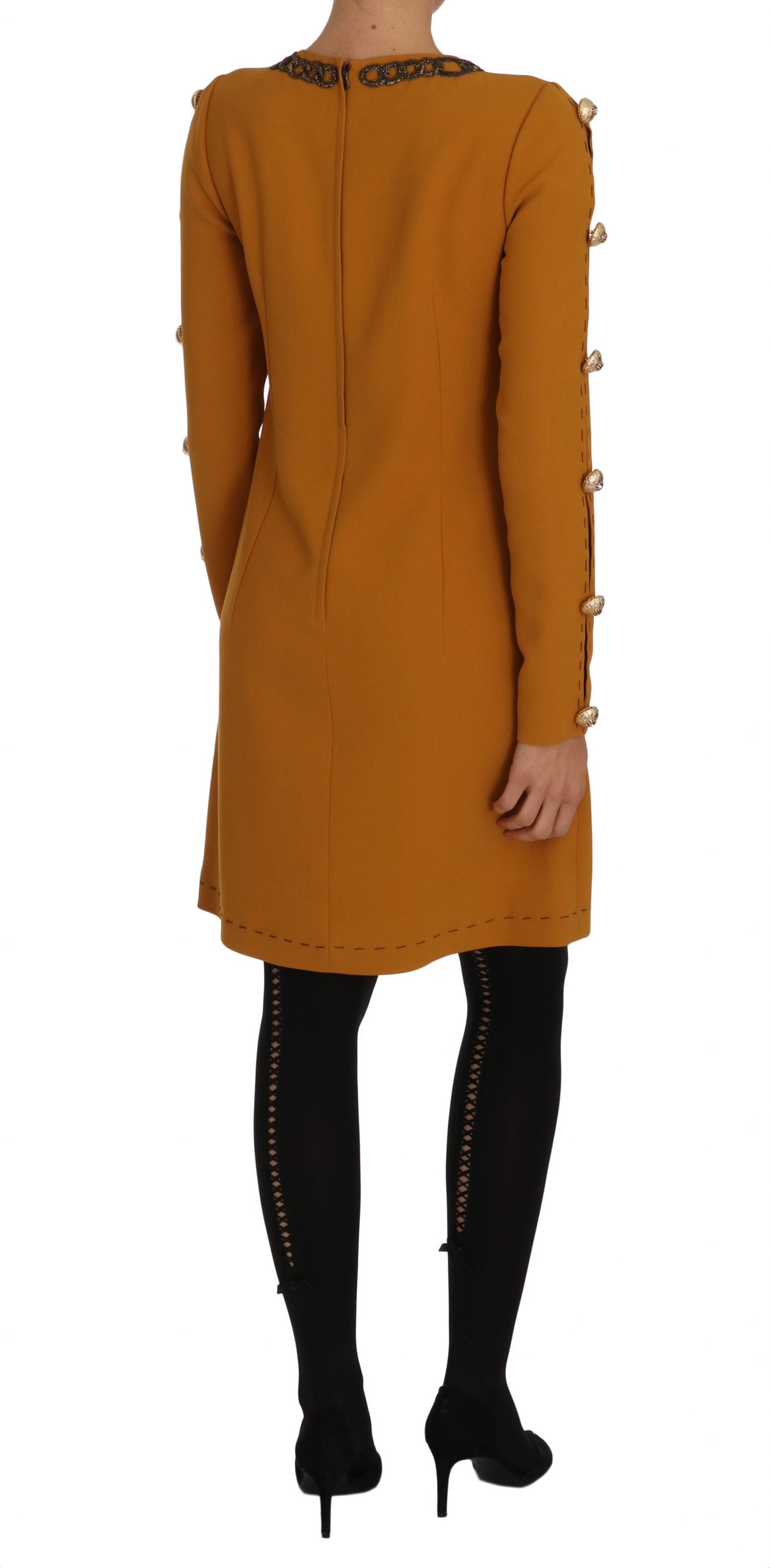 Dolce & Gabbana Brown Mini  Crystal Embellished Women's Dress