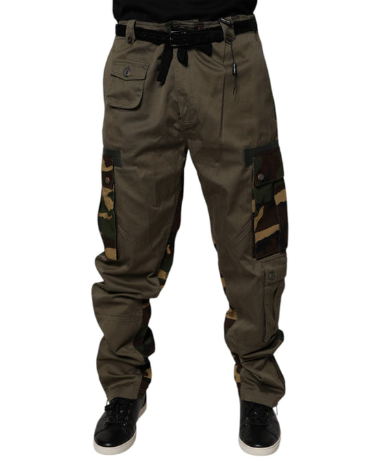 Dolce & Gabbana Multicolor Patchwork Camouflage Cargo Men's Pants