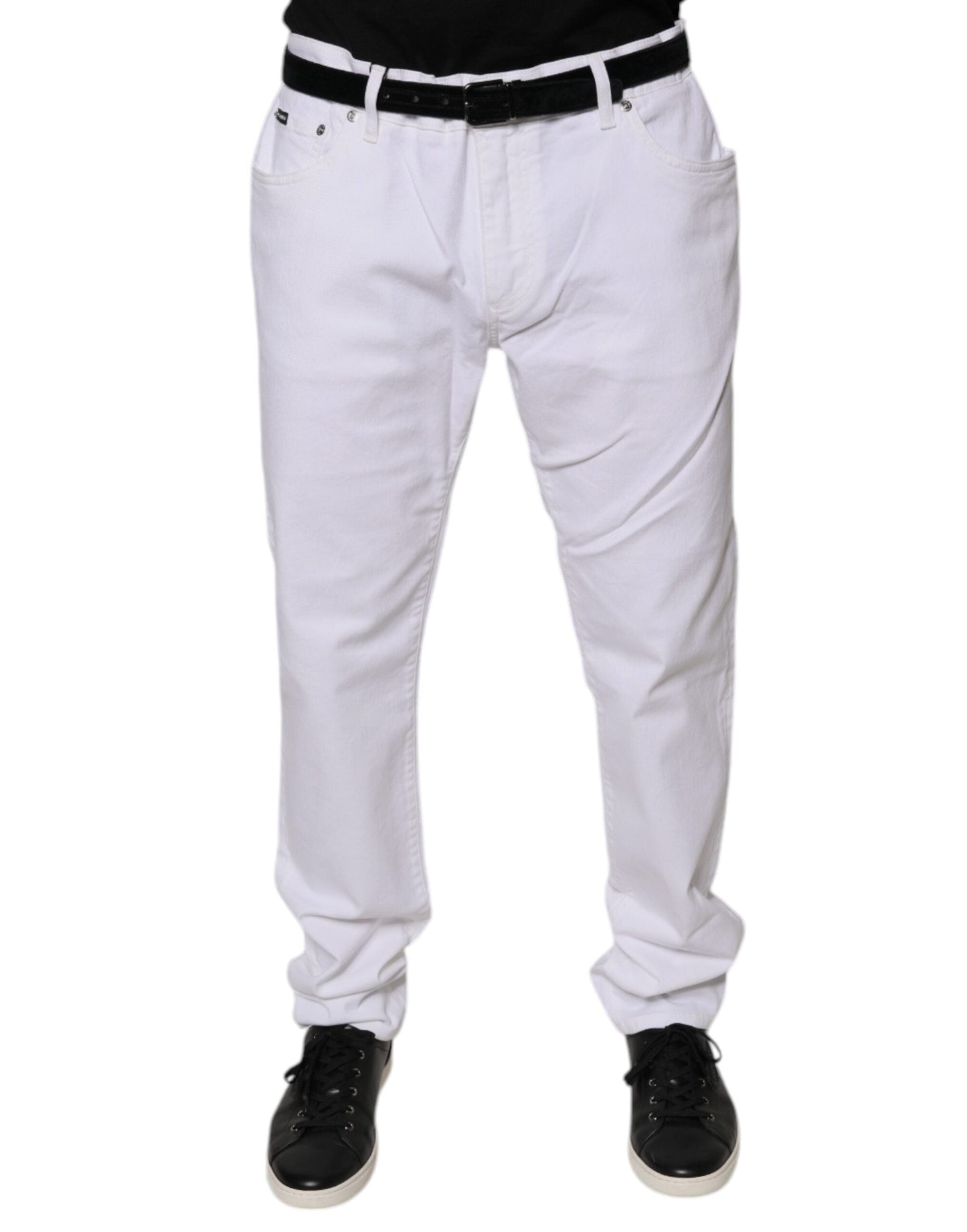 Dolce & Gabbana White Cotton Stretch Skinny Men Denim Men's Jeans