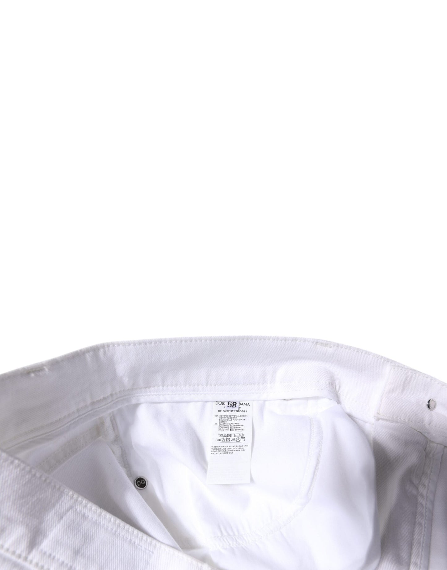 Dolce & Gabbana White Cotton Stretch Skinny Men Denim Men's Jeans