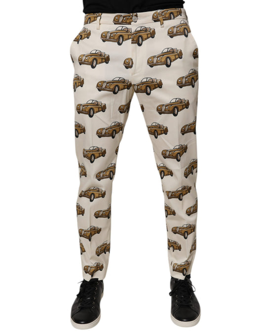 Dolce & Gabbana Off White Cars Cotton Skinny Men Denim Men's Jeans