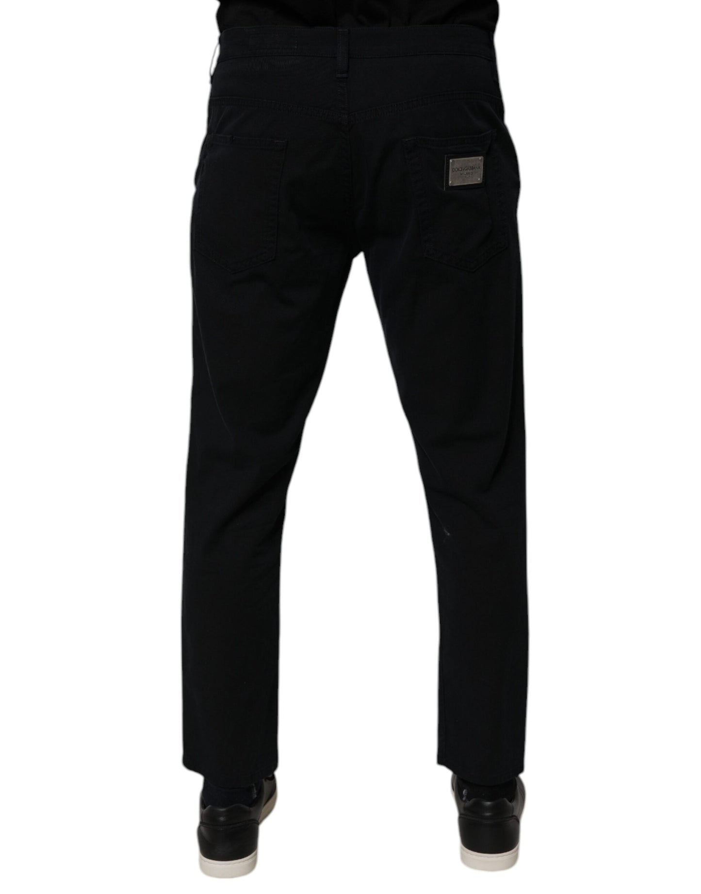 Dolce & Gabbana Dark Blue Cotton Stretch Loose Men Denim Men's Jeans (Pre-Owned)